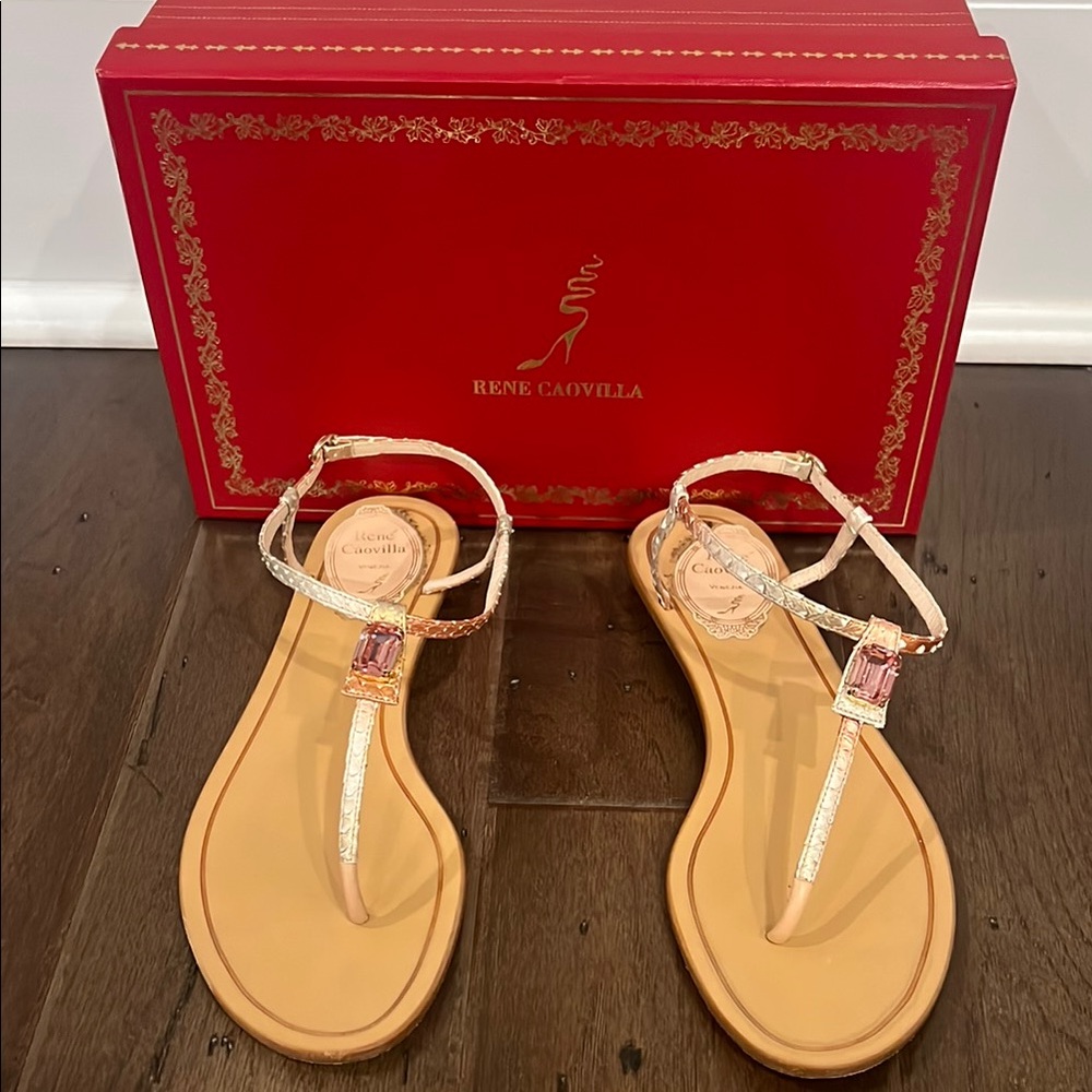 Rene Caovilla Women's Cream Sandals